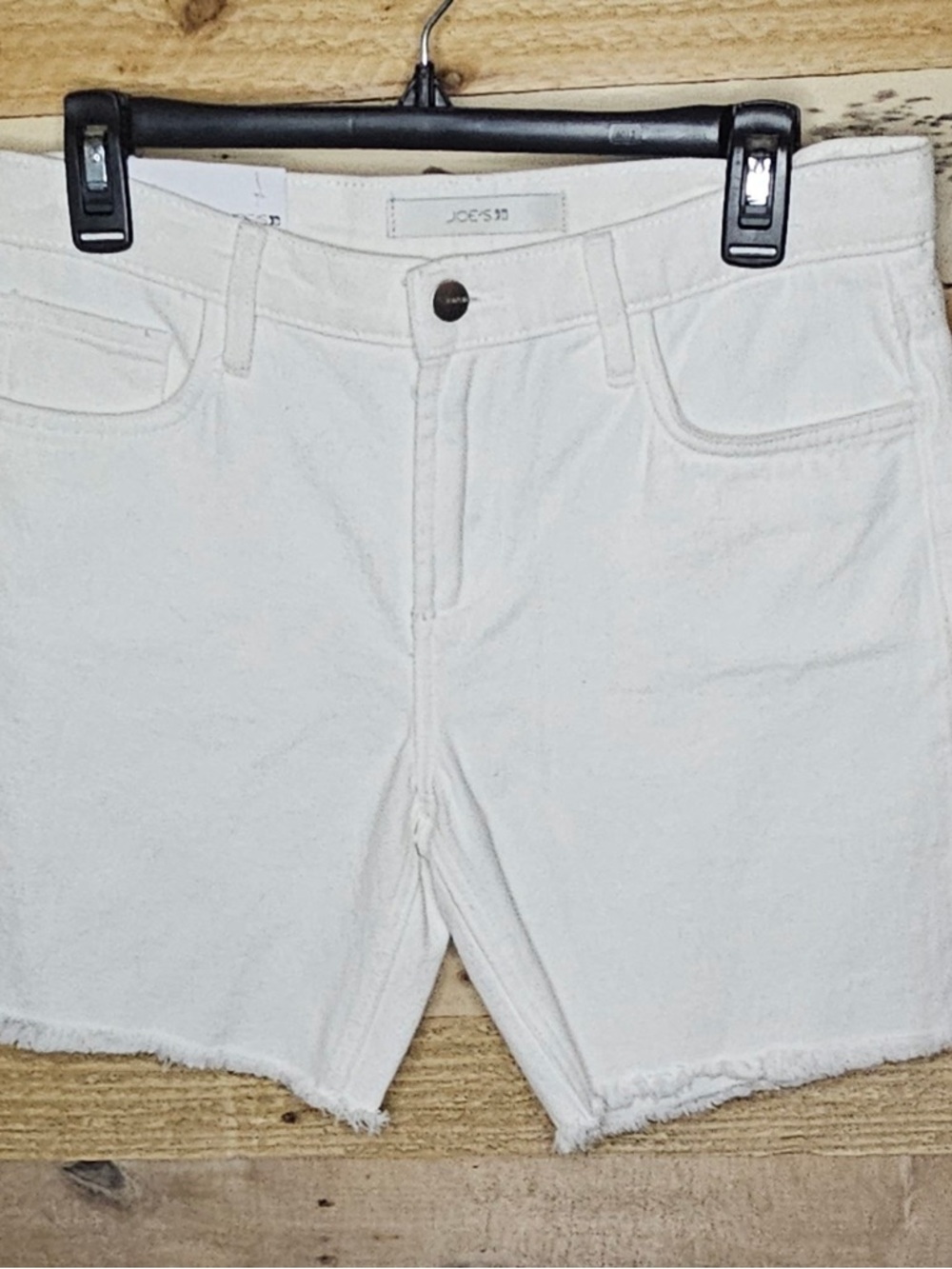 Joe's Jeans White Frayed Hem Denim Shorts